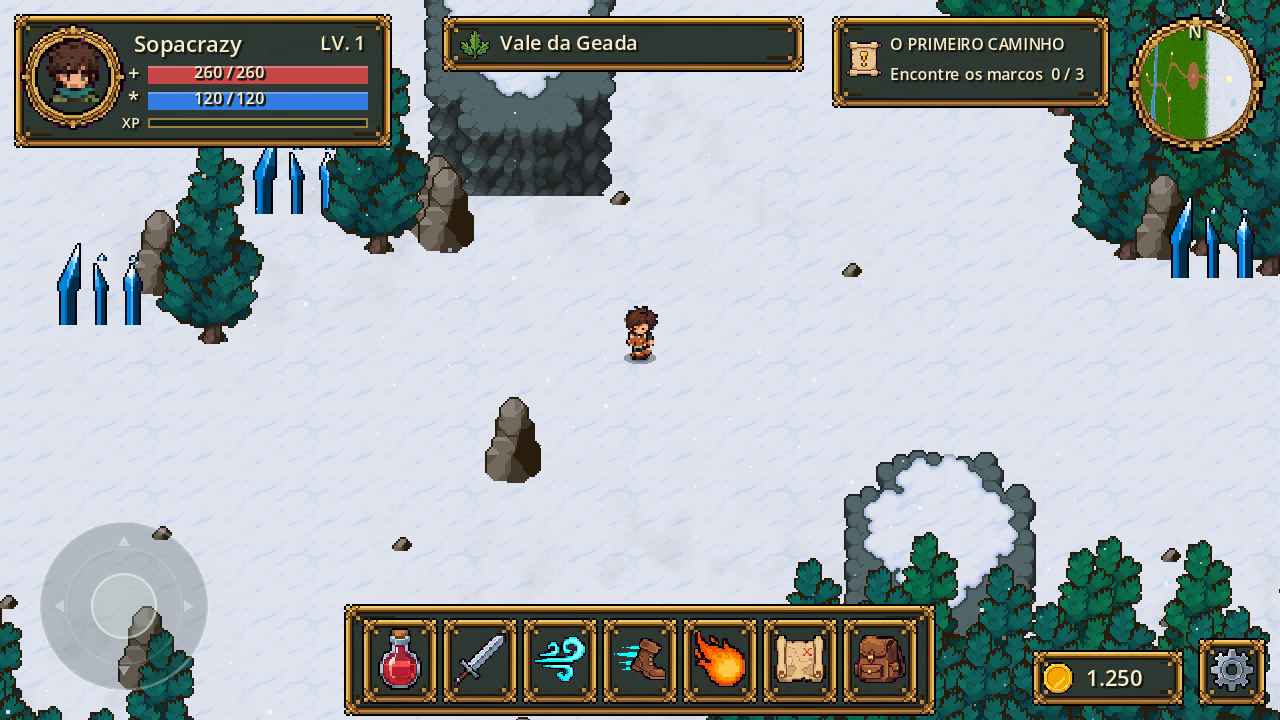 Neve, pinheiros e cristais azuis no Vale da Geada